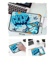 Wow Köpek Balığı Shark Tasarımlı 33x28 Cm Mousepad Kaymaz Taban Rahat Konforlu Mouse Pad