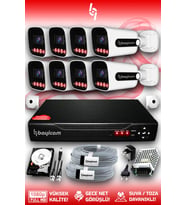 Bayicam 8 Kameralı Zebra 8 Dış Kamera Set 2 TB 5 MP Full HD Gece Görüşlü Güvenlik Kamerası Sistemi
