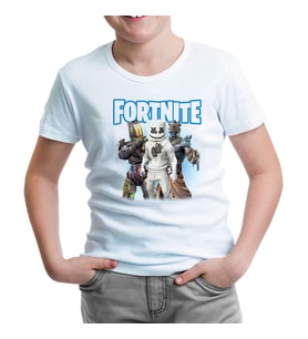 Fortnite - Marshmello Beyaz Çocuk Tshirt