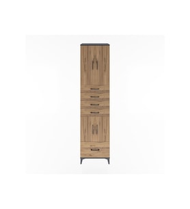 Hyperion Dolap 4 Raflı 5 Çekmeceli 4 Kapaklı 60x44x243 Antrasit-Çam