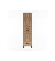 Hyperion Dolap 4 Raflı 5 Çekmeceli 4 Kapaklı 60x44x243 Antrasit-Çam
