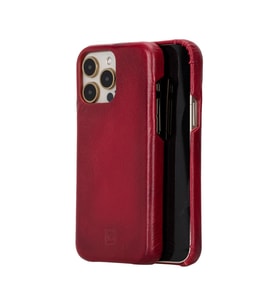 Bouletta Apple iPhone 15 Pro Max Uyumlu Deri Arka Kapak F360 V4EF (Kırmızı)