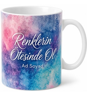 Acid Wash Efekt Temalı Özel Tasarım Baskılı Porselen Kupa Bardak Hediye