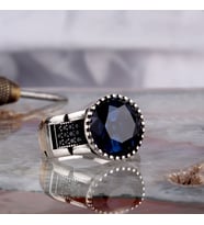 ZİRKON TAŞLI OVAL MODEL 925 AYAR GÜMÜŞ ERKEK YÜZÜK