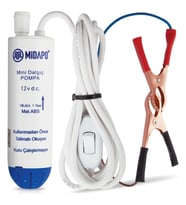 Midapo 12 Volt 1/4 Küçük Mini Dalgıç Pompa Mazot Su Yada Süt Pompası