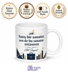 Dinamik Satış Temsilcisi Tasarımlı İsme Özel Seramik Kahve Kupası Ofis Hediye
