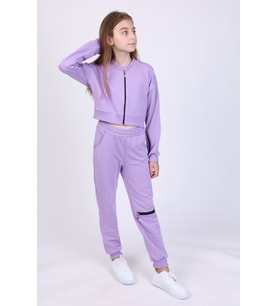 Toontoy Kız Çocuk 3lü Baskılı Eşofman Takım (Lila)