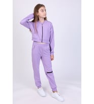 Toontoy Kız Çocuk 3lü Baskılı Eşofman Takım (Lila)