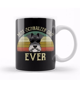 Mens Dog Vintage Best Schnauzer Dad Ever Fathers day Gifts Köpek Kupa Bardak Porselen