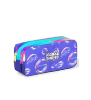 Coral High Kids Lavanta Pembe Baloncuk Desenli İki Bölmeli Kalem Çantası 12089