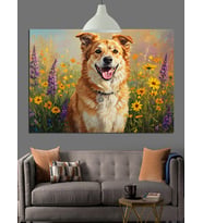 Golden Retriever Köpek  Dekoratif Kanvas - Mdf Ahşap Tablo