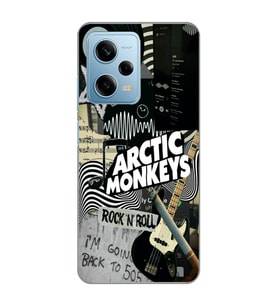 Redmi Note 12 Pro 5G Uyumlu Arctic Monkeys Kolaj Desenli Şeffaf Telefon Kılıfı