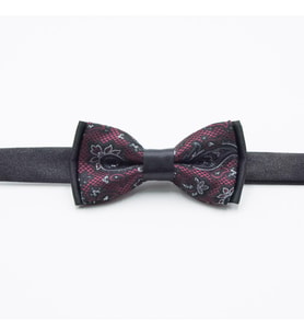 Bordo Şal Desenli Çocuk Papyon (Karışık)