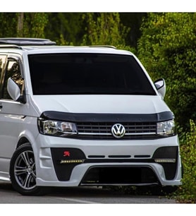 Vw Transporter T6 2015 - 2019 Ön Kaput Koruyucu Rüzgarlığı Piano Black 3.2 mm Kalın Plastik