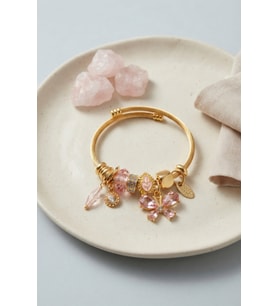 Pembe Kelebek Model Charmlı Bileklik