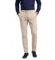 DeepSEA Erkek Bej Esnek Kumaş Slim Fit Beli Lastikli Günlük Spor Pantolon 2601070