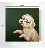 Sevimli Köpek Temalı 20x20 cm Illustrasyon Kanvas Tablo – Modern Ev Dekoru (Çok Renkli)