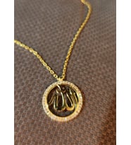 925 Ayar Gümüş Allah Yazılı Gold Kolye