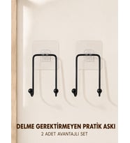 2 Adet Çok Amaçlı Yapışkanlı Askı Ev Mutfak Banyo Düzenleyici