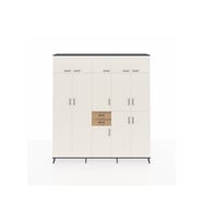 Arges Dolap 10 Raflı 2 Çekmeceli 3 Askılı 220x30x243 Antrasit-Aytaşı/Çam