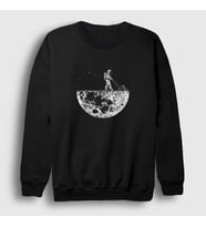Presmono Unisex Siyah Mower Astronaut Space Astronot Uzay Sweatshirt 283431tt