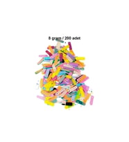 Pastel Renkler 15 x 5 mm Dantel Oya Yazma Halhal Abiye Lazer Kesim Pul 200 adet / 8 gram