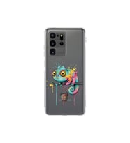 Samsung Galaxy S20 Ultra ile Uyumlu Splash Bukalemun Tasarımlı Şeffaf Silikon Kılıf