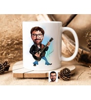 Bk Gift Kişiye Özel Rock And Roll Karikatürlü Beyaz Kupa Bardak-1, Sevgiliye Hediye, Arkadaşa Hediye