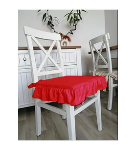 Fermuarlı Bağcıklı Fırfırlı Sıvı Leke Tutmaz Sandalye Minderi