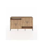 Arges Konsol 6 Raflı 4 Kapaklı 176x30x99 Çam-Çam