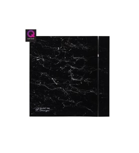 Dekoratif Siyah Mermer Havalandırma Fanı Marble Black Silent 100 Cz Design Ultra Sessiz Banyo Wc Aspiratörü Soler Palau Estetik Dizayn 