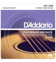 D’Addario EJ26 Akustik Gitar Tel Seti 11-52 Phosphor Bronze Custom Light