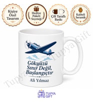 Havacılık Tutkunu İçin Kişiye Özel Baskılı Kupa Bardak Pilot Hediye