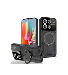 Xiaomi Redmi Note 13 Pro 5G Kılıf Joy Lens Standlı Kapak - Siyah