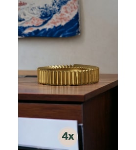 Altın Renkli Küllük ve Kül Tablası Seti, 4 Adet, Şık ve Kullanışlı