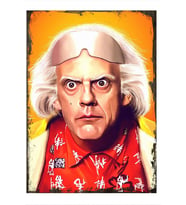 Geleceğe Dönüş Doktor Emmett Brown Hediyelik Ahşap Tablo 25cmX 35cm