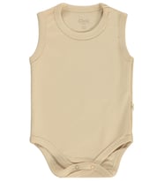 Civil Baby Düz Renkli 3-36 Ay Çıtçıtlı Badi - Gri (Bej)