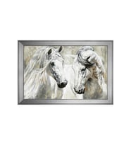 Hayvanlar Temalı Kanvas Tablo 50 x 70 cm Silver Çerçeve