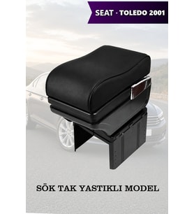 seat toledo 2001 kol dayama Lüks Siyah geniş model Yastıklı Deri