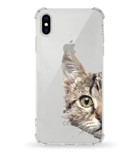 Apple iPhone XS Uyumlu Darbe Emici Antişok  Kapak Catface Tasarımlı Silikon Şeffaf Kılıf