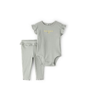 Carters Kız Bebek Body Pantolon Set 1U269710 Yeşil