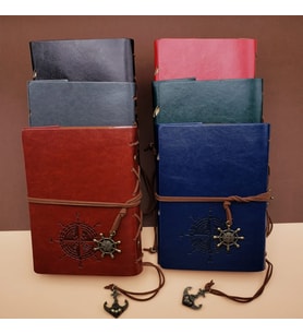 Deri Pusula Tasarımlı Defter