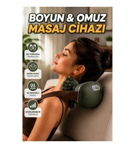 3D Yoğurma Teknolojili Boyun ve Omuz Masaj Cihazı Ergonomik Rahatlatıcı