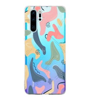 Huawei P30 Pro Uyumlu Kapak Abstrackt Tasarımlı Şeffaf Silikon Kılıf