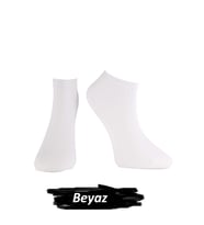 Jiber Erkek Modal Likaralı Patik Çorap 6100  - 6 Adet (Beyaz)