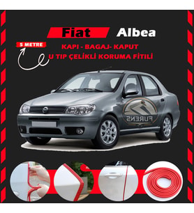 Fiat Albea Oto Araç Kapı Koruma Fitili 5metre Parlak Kırmızı Renk