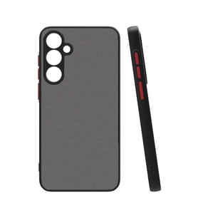 Galaxy S24 Kılıf Hux Düğme ve Kapak Zıt Renk Kılıf (Siyah)