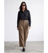 LCW Modest Haki Beli Lastikli Geniş Paça Kadın Pileli Pantolon
