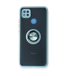 Xiaomi Redmi 9c Kılıf Montreal Yüzüklü Silikon Kapak - Buz Mavi