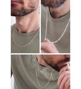 4mmfigaro Zincir 925 Ayar Unisex Gümüş Kolye